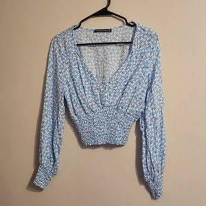Abercrombie Blue Cotton Crop Top